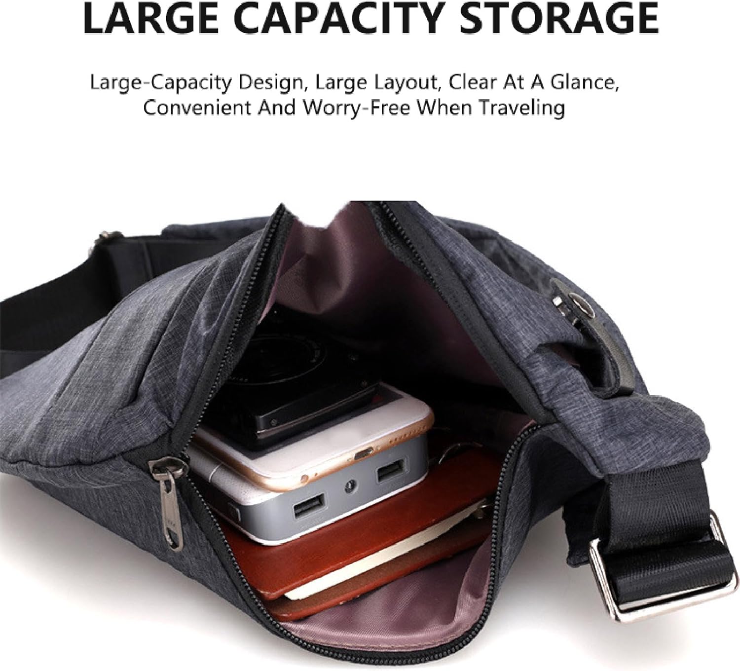 APLUSH Anti Theft Crossbody Travel Bags Slim Sling Bag with Adjustable Strap Multi-Pocket Shoulder Bag