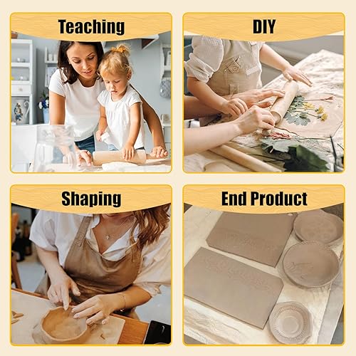 Miniatura 7 de 10 barras de guía de laminación de cerámica, 5 tamaños, herramientas de arcilla de madera, guías de rodillo de madera, guías de rodillo de madera