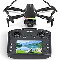 Vista 1 de Dron con control remoto de pantalla de cámara 4K, luz LED RGB FPV Drone Quadcopter para adultos principiantes, modo sin cabeza Posicionamiento