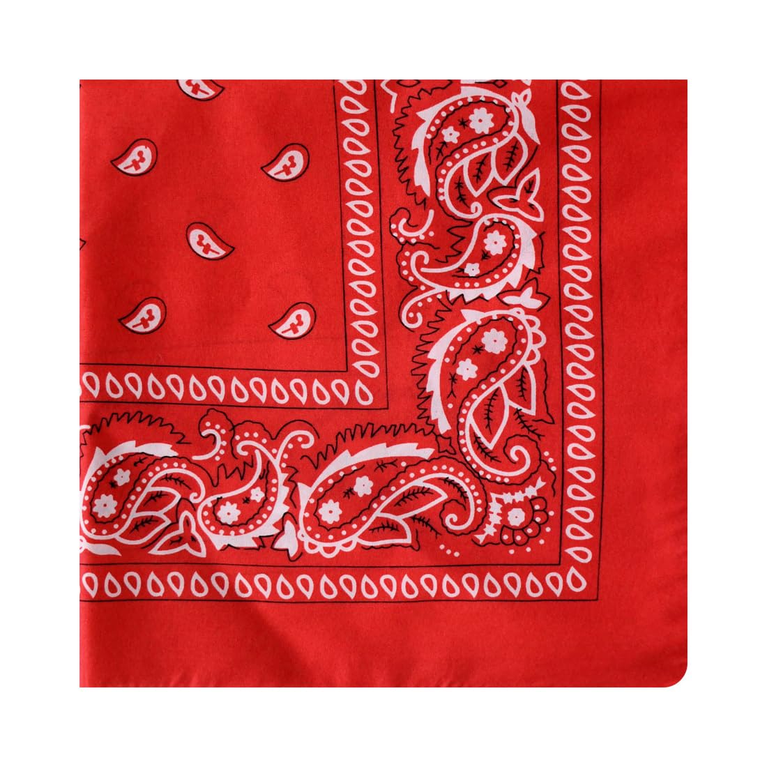 Bandana 100% Algodón Pañuelo Rojo Diseño Paisley