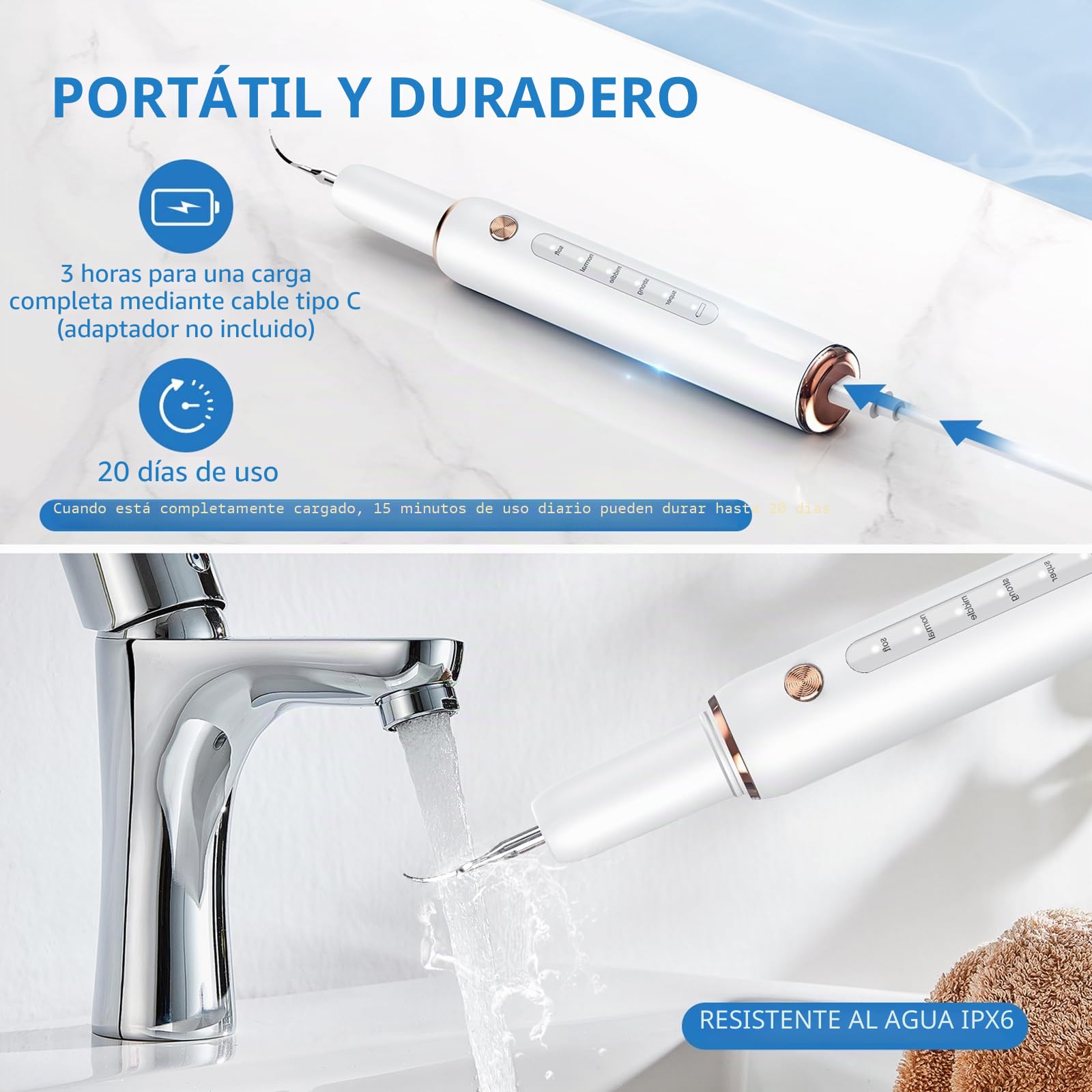 Removedor de sarro ultrasónico, juego de limpieza de dientes ultrasónico para perros, limpiador dental para mascotas, 5 modos ajustables, herramientas de limpieza de dientes para perros y