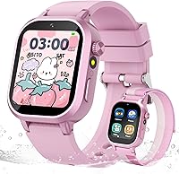 Wiszodet Kids Waterproof Smartwatch for Girls 3-12: 39 Games, HD Camera, Music Player, Pedometer - Pink Birthday Gift