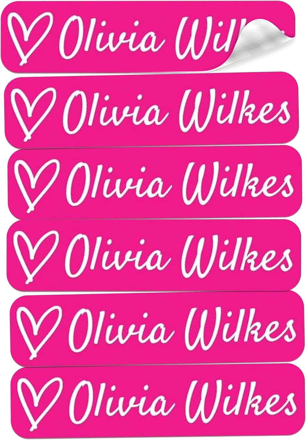 Label Daddy Custom Name Labels for Girls, Heart Design