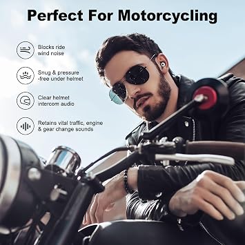 2 Pairs 33dB Wind Reduction Silicone Earplugs for Motorcycle | Light 4g silicone, helmet & side sleep friendly, reusable S/M/L plugs, portable case, blocks wind snoring noise