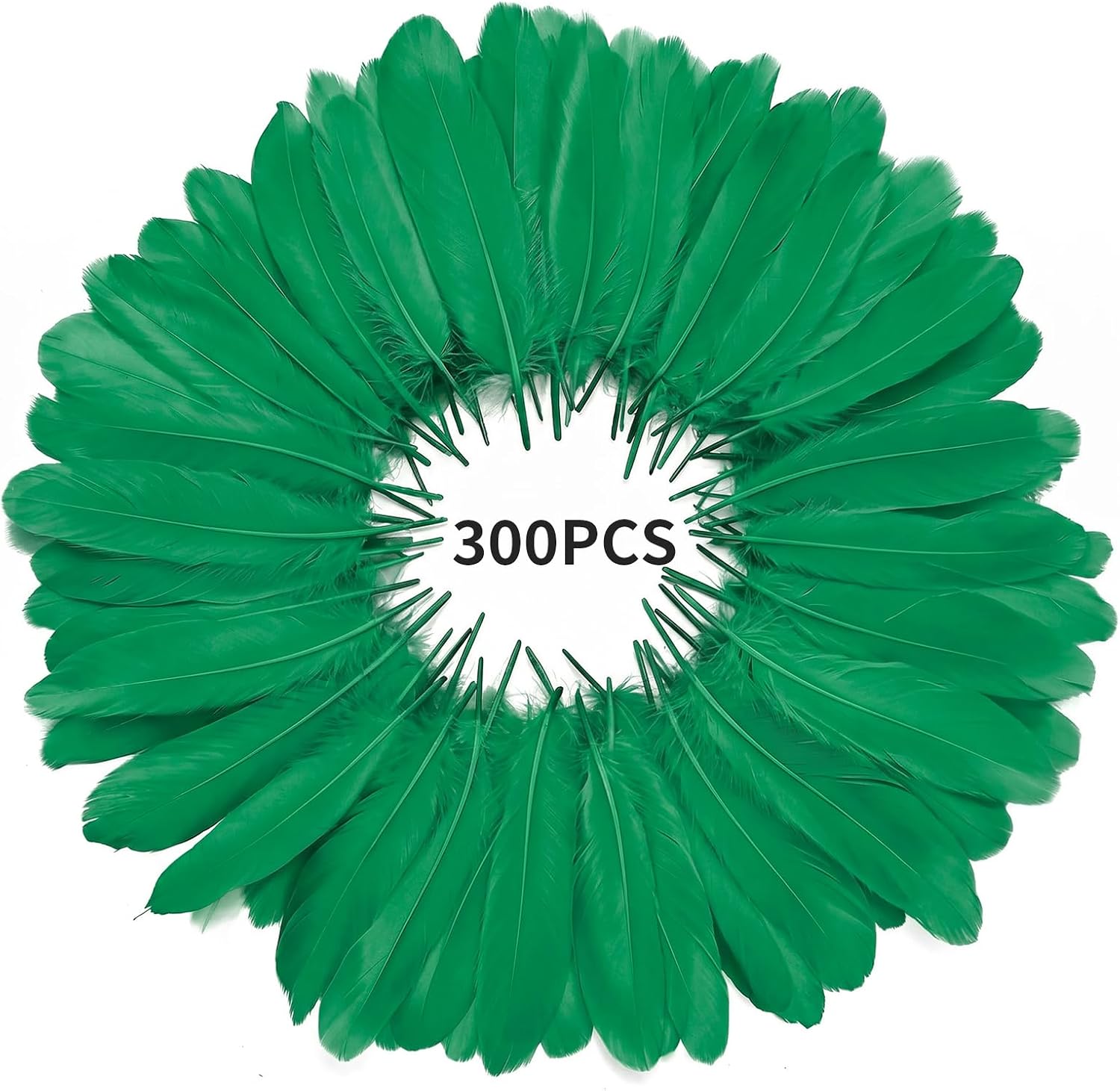 300pcs GressGreen Natural Goose Feathers Bulk 5-7 Inch 13-18cm for Crafts DIY, Wedding Party Decorations, Cosplay Wings, Halloween Masks, Dream Catchers