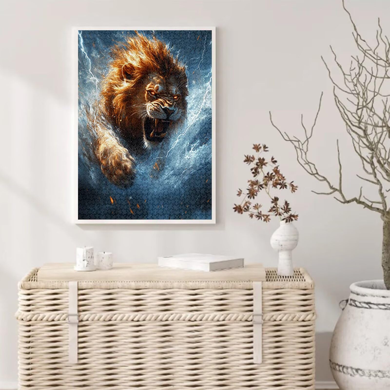 Löwe Puzzle 2000 Teile Erwachsene, Tier Puzzle Design für Erwachsene Anfänger, 5D DIY HD Farbepuzzel Poster Design mit Geschenkbox Verpackung for Zimmer Deko Wohnzimmer, Geschenke für Frauen,Model894