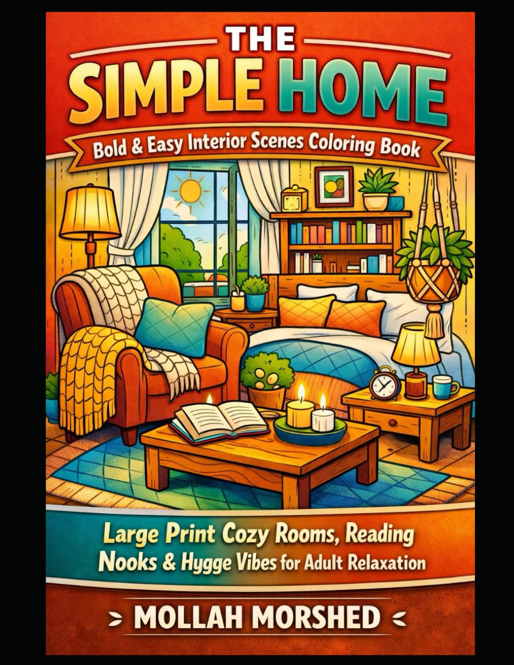 The Simple Home: Bold & Easy Interior Scenes Coloring Book – Large Print Cozy Rooms, Reading Nooks & Hygge Vibes for Adult Relaxation