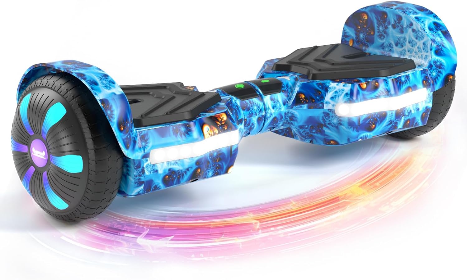 Scooter, Bluetooth Speakers and LED Light-Up Wheels, APP Control, Dual 250W Motors, 8.5 mph Max Speed & 8.5 Miles Max Range, Gifts for Kids Adults Girls Boys Star Blue