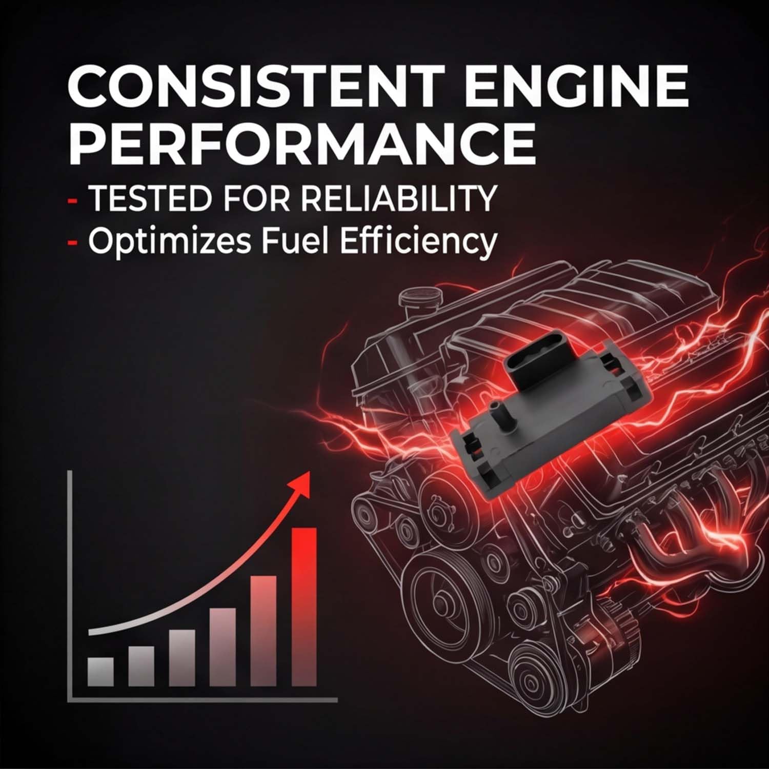 Manifold Absolute Pressure Sensor MAP Sensor 12569240 Compatible with Chevy Impala Silverado K1500 Malibu Buick Century Replaces 2131545 213-185 16137039 16017460