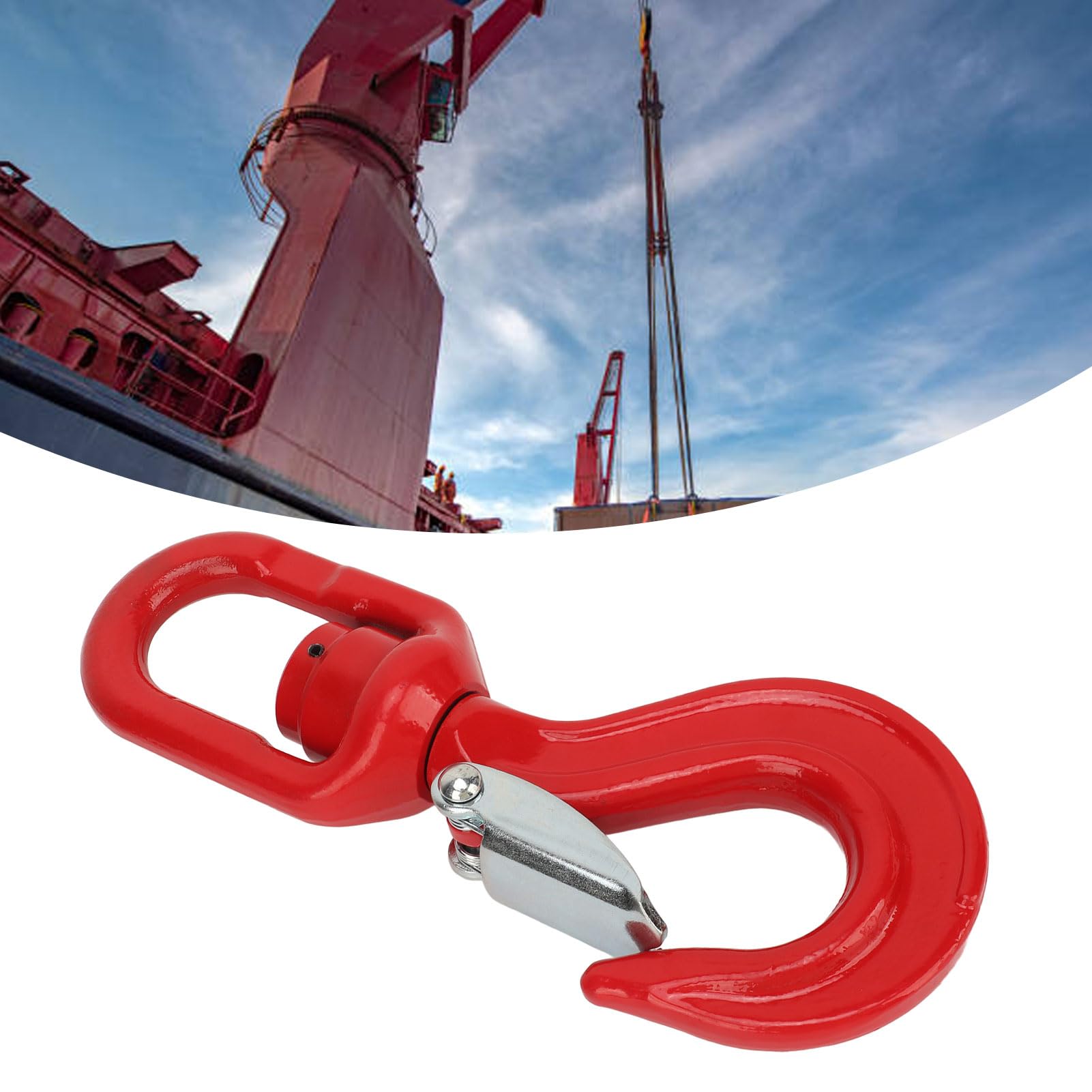 3.15T Crane Rotating Hook, Heavy Duty Alloy Steel, Universal Lifting Eye Slings Rigging, with Bearing for Hoist for Factory Lifting, Harbor Lifting