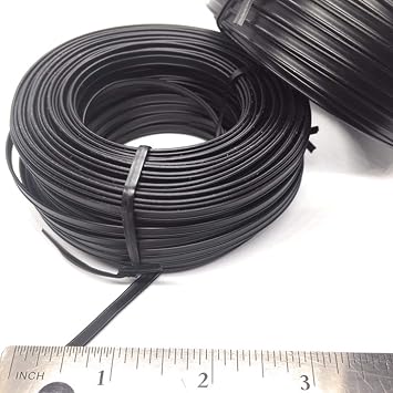100FT30m Plastic Black Double Wire Spool - for Nose Bridge Strips, Flat Plastic Strips Straps Adjustable Nose Clips Wire for Sewing Crafts