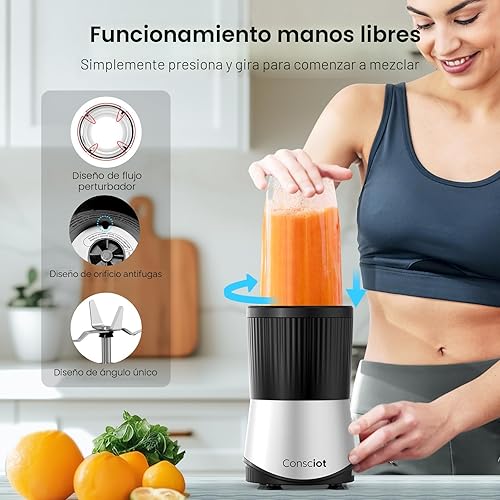 Miniatura 3 de Consciot CB08 - Licuadora de 11 piezas para cocina y tamaño personal, para batidos y licuados, bebidas congeladas, comida para bebé, untables y más