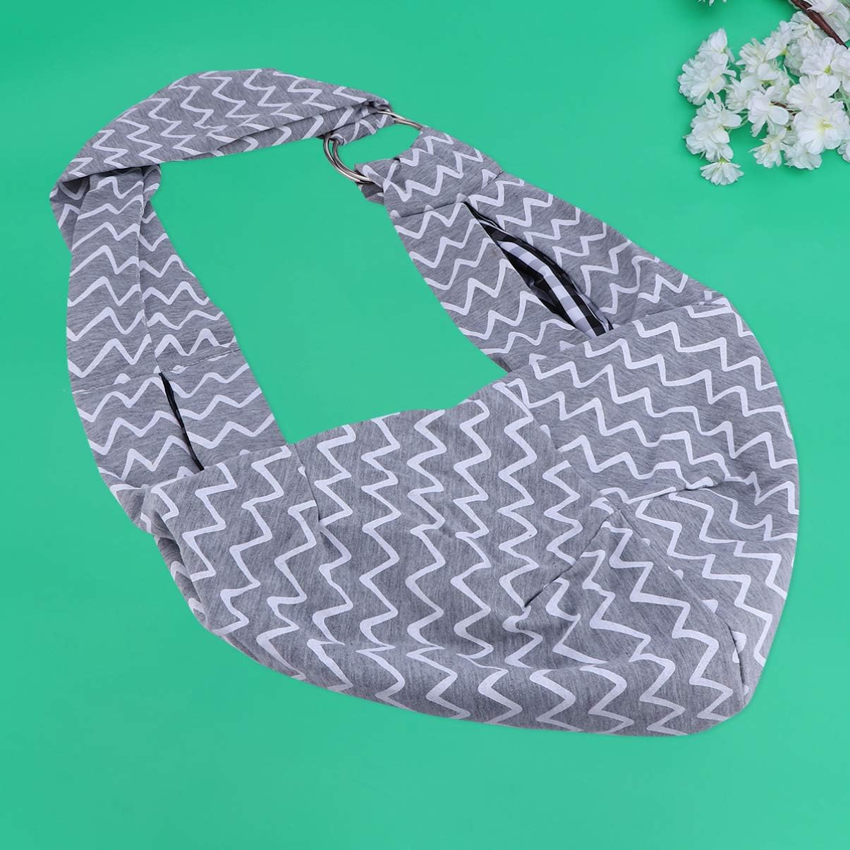 Balacoo Portable Pet Carrier Bag Dog Sling for Hiking Pet Shoulder Bag Polyester Easy to Grey (Wave Pattern)