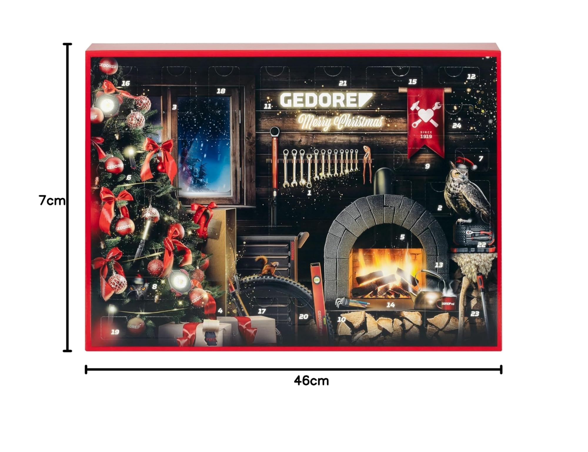 GEDORE Red R49013033 Calendario dell'Avvento 2024, 33 pezzi, calendario dell'Avvento da uomo, regalo per uomini, calendario dell'Avvento con attrezzi 2024