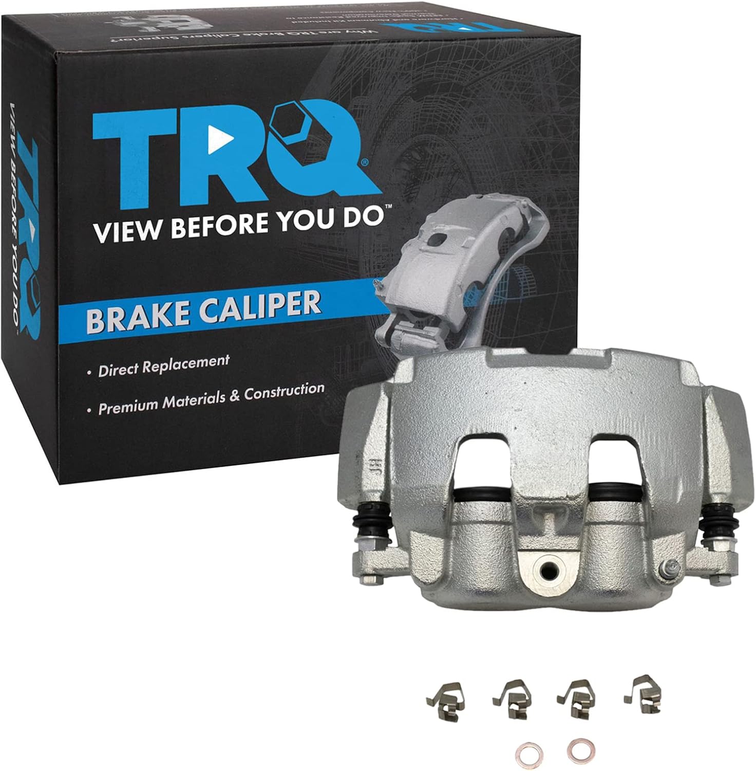 TRQ Front Left Brake Caliper w/Bracket Drivers Side Compatible with 2005-2008 Dodge Dakota 2006-2008 Ram 1500 2006-2009 Mitsubishi Raider