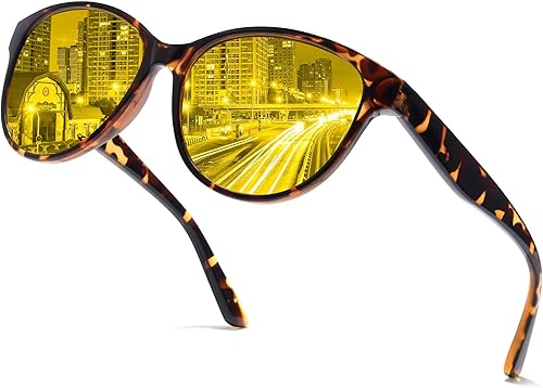 LVIOE Gafas de visión nocturna para conducir mujeres hombres gafas amarillas para conducción nocturna antirreflejos polarizadas N8091