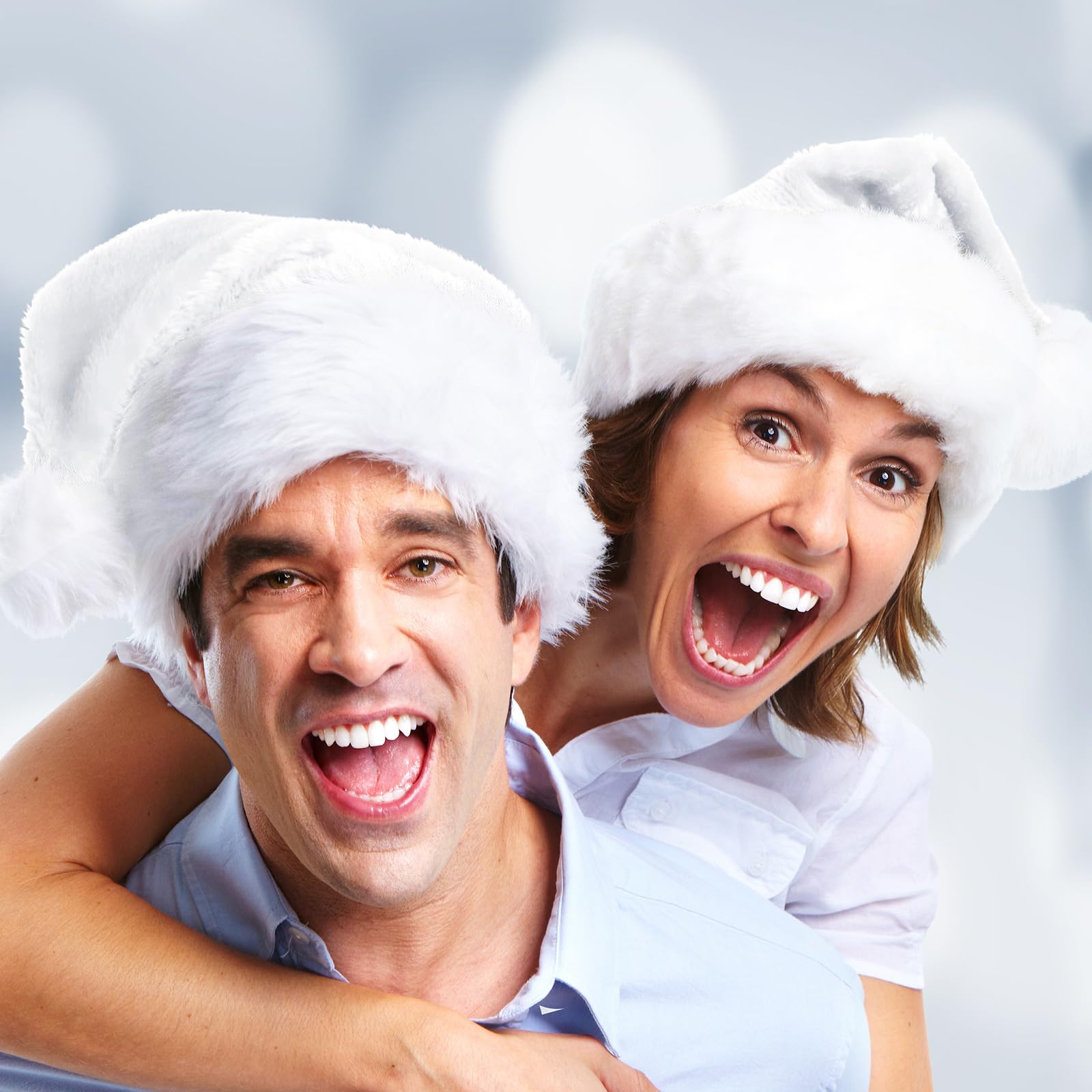 Geyoga 6 sombreros de Navidad de Papá Noel, sombreros de Papá Noel, sombreros de felpa para adultos, suministros de fiesta festiva de Navidad
