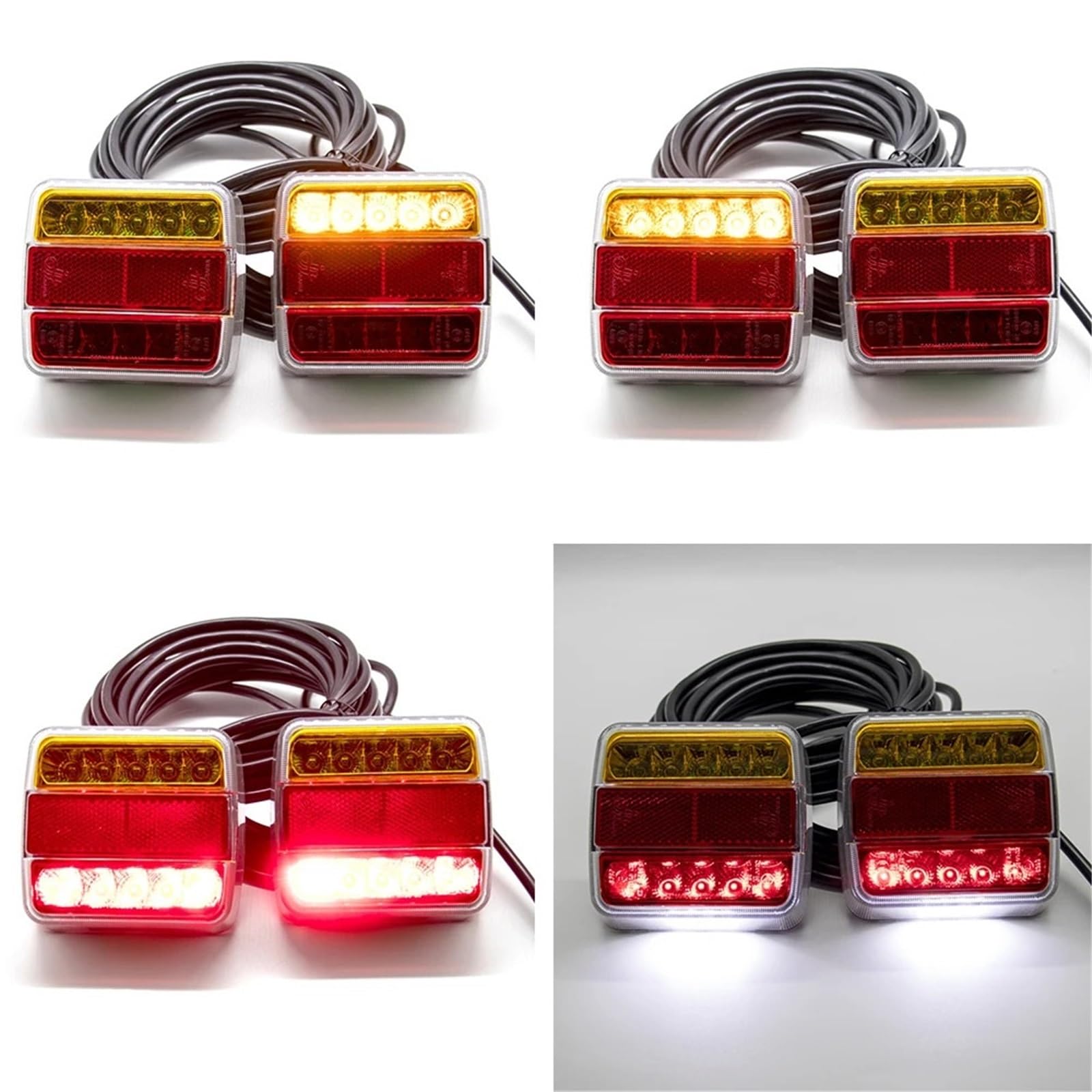1Set 12V EN 7 Spille LED Camion Fanale Posteriore Posteriore Targa Riflettore Avvertimento Luci Lampada Freno Indicatore di Direzione luce Rimorchio