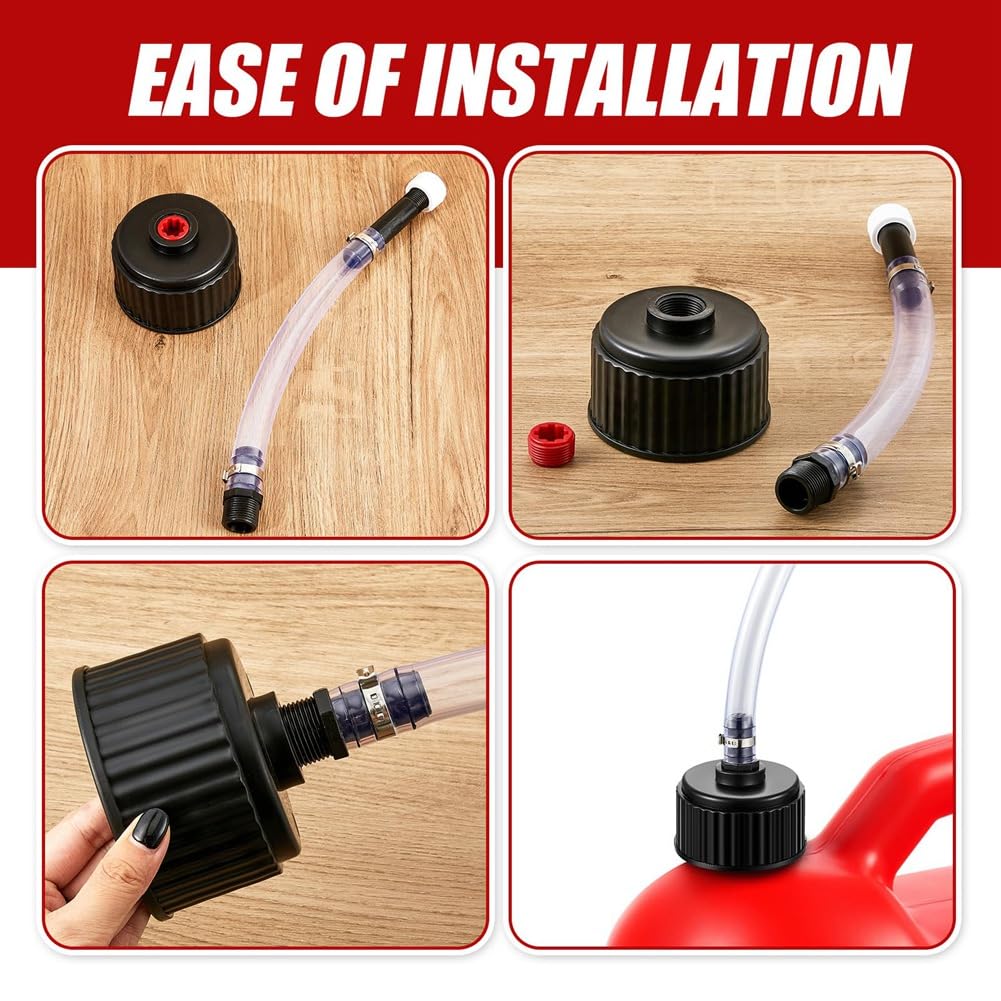 Kit Tubo Flessibile E Tappo Per Tanica Carburante Da Corsa – Trasparente Con Filtro E Piegatubi - 2