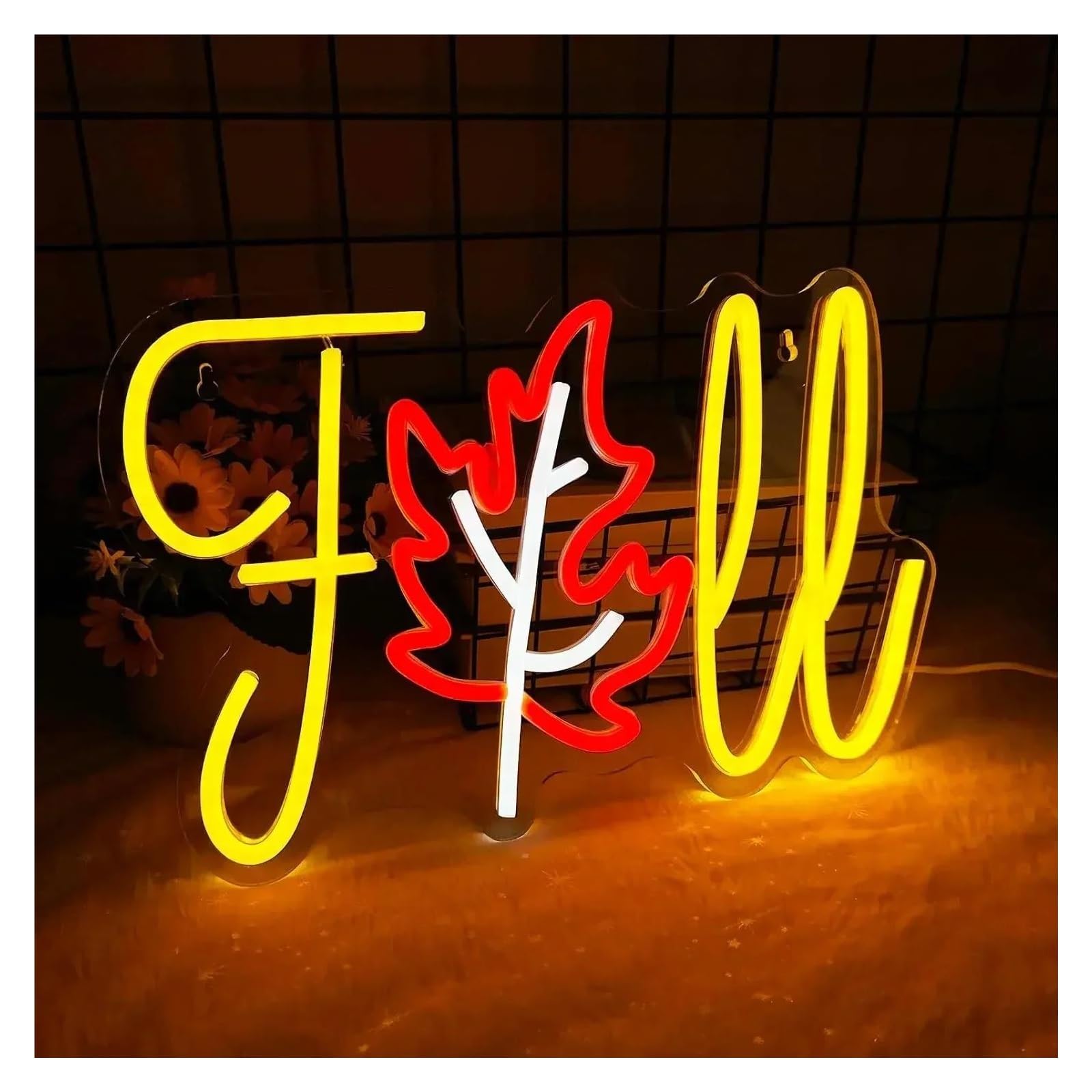 Luz de Diseño de Digital Letrero De Neón De Otoño, Decoración De Pared Del Hogar, Luz LED Para Dormitorio De Niños, Decoración De Sala De Juegos, Alimentada Por USB Para Bar Y Tienda