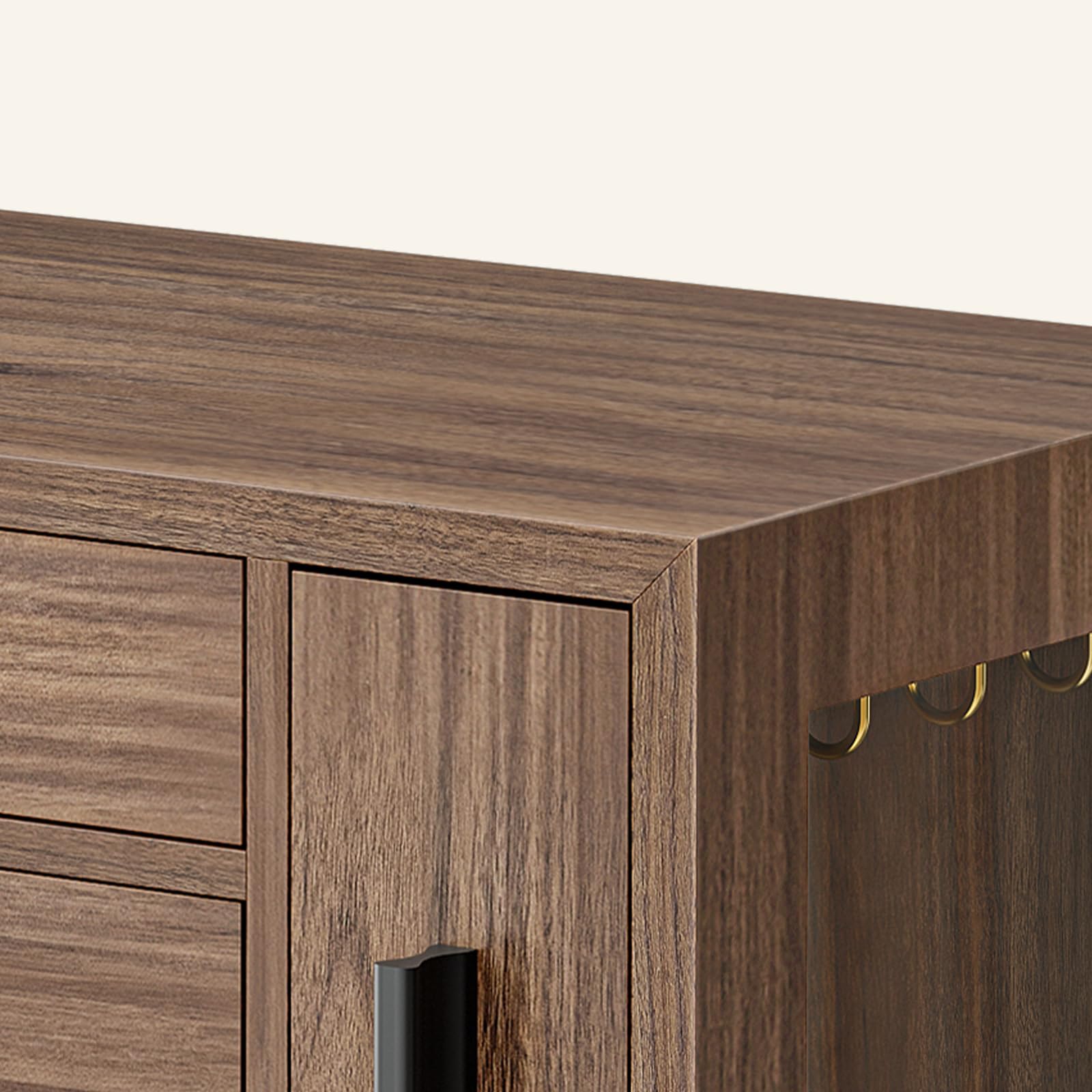 HOOBRO Caja Joyero, Organizador de Joyas de 4 Niveles de Madera con Ventana Transparente, Caja de Joyas para Pendientes, Collares, Anillos, Nogal y Negro EBH09JB04