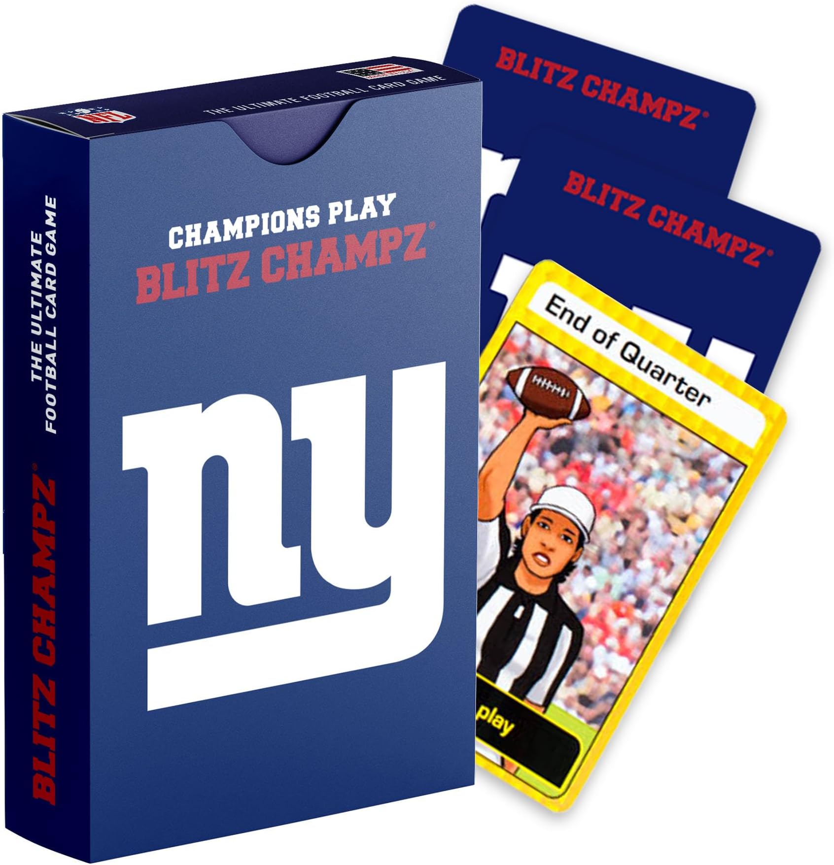 Blitz Champz New York Giants – Official NFL Playing Cards & New York Giants Gifts for Men & Women, Fun Travel Card Games for Adults & Kids Ages 7+, Ideal Camping Games for Friends & Family Game Night