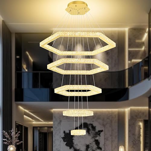 Candelabros LED modernos de cristal con forma de altura ajustable para comedor, dormitorio, sala de estar, dorado, 8 pulgadas + 16 pulgadas + 24