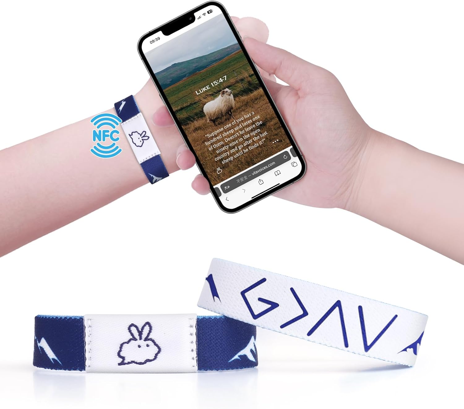 Christian Daily Bible Verse Bracelets: Scan Wearable Scripture Christian Bracelet for Men Women - Faith Prayer Gospel Wristbands Daily Bible Verse Bracelet God Jesus Wrist Band Religious Gifts for Men - Image 2
