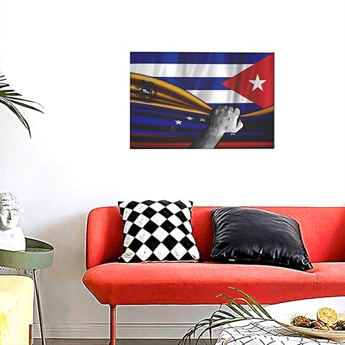 Miniatura 6 de Lienzo decorativo para pared, diseño de bandera de Venezuela y bandera cubana de Cuba, impresiones artísticas de pared de 12 x 18 pulgadas, sin