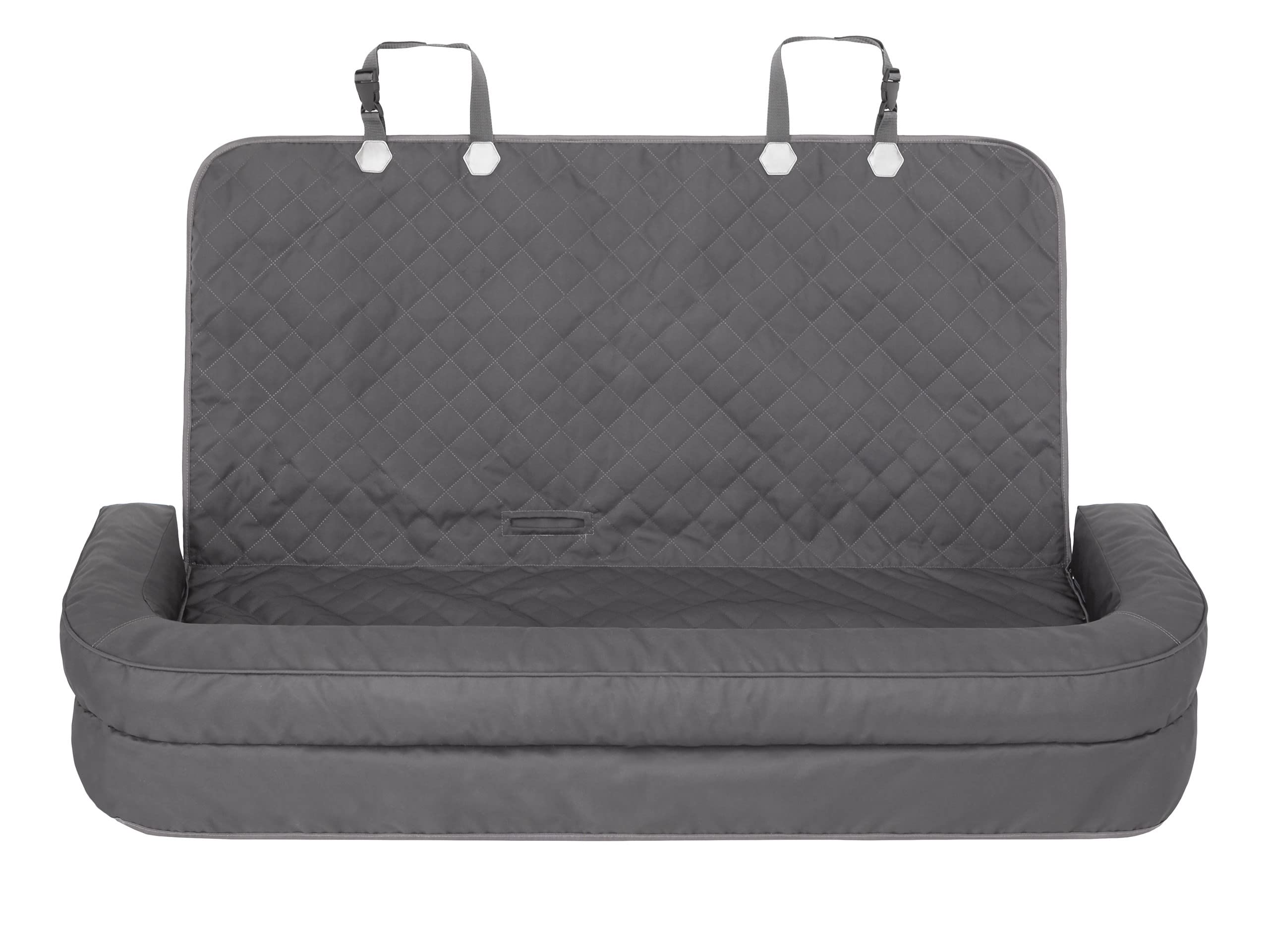 PillowPrim Asiento de Coche para Perros, Manta Trasera para Coche, Caja de Transporte para Gatos, Cesta para Perros, arnés para Perros, Cama para Perros, Cesta de Grafito Oxford, 133 x 45 cm