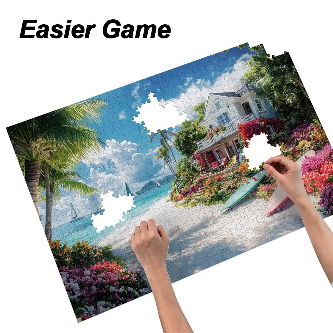 Puzzle 1000 Pezzi, Puzzle Spiaggia per Adulti, 70x50cm, Compact Box -4400
