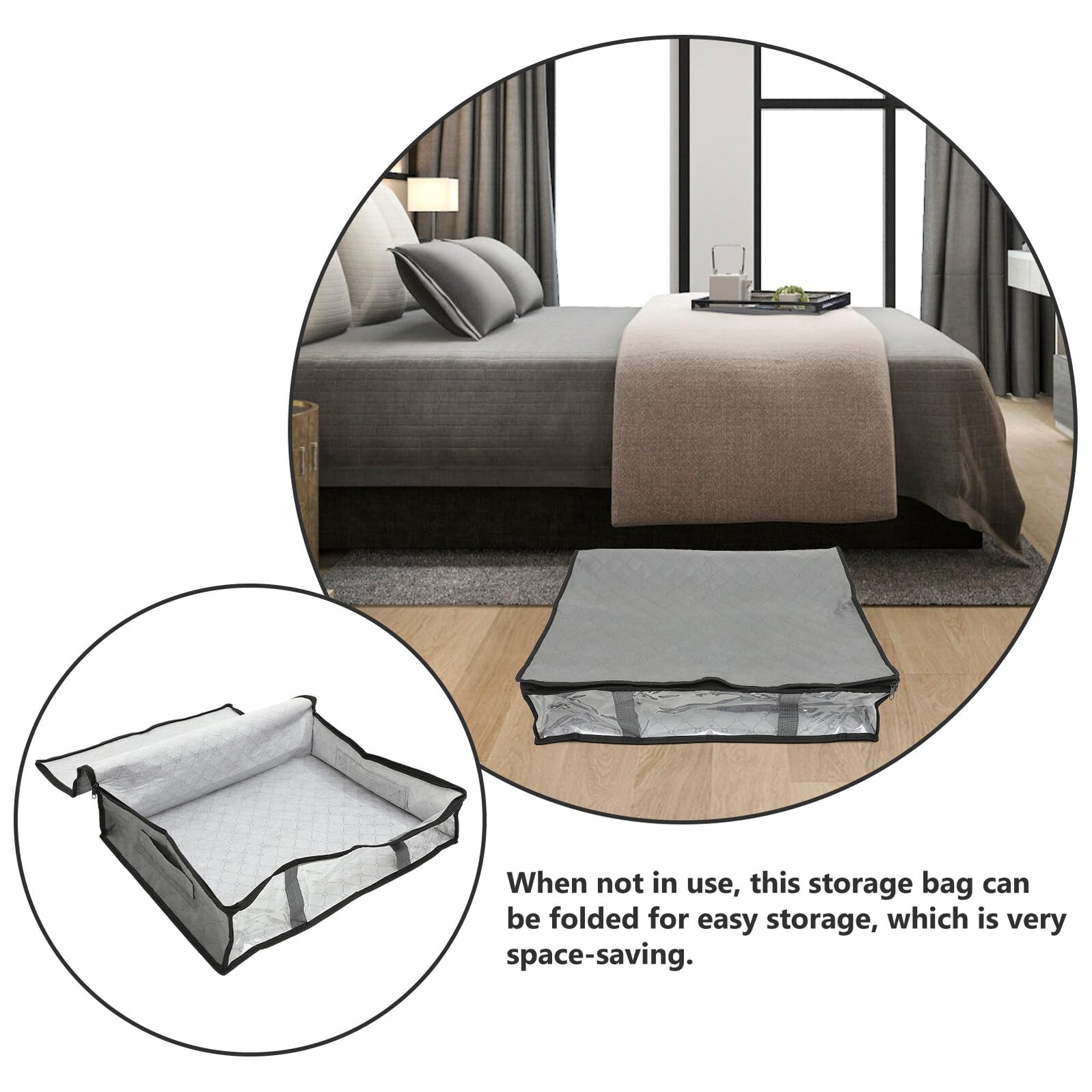 Gatuida Contenitore Portaoggetti Sotto Letto in Non Organizer Pieghevole per Trapunte Coperte e Vestiti Maniglie e Design Traspirante