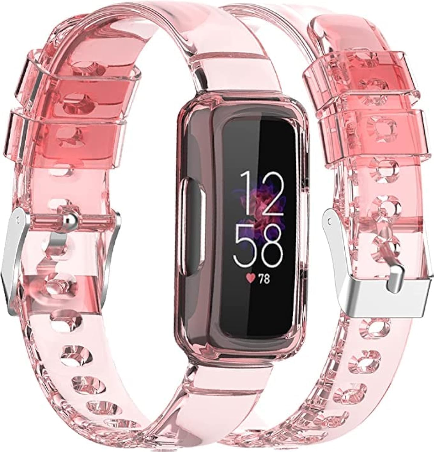 KINOFT Compatible with Fitbit Inspire 2 3 Bands Luxe/Ace3 /Ace2 with Bumper Case Soft TPU Lightweight Bracelet Strap Wristband for Women