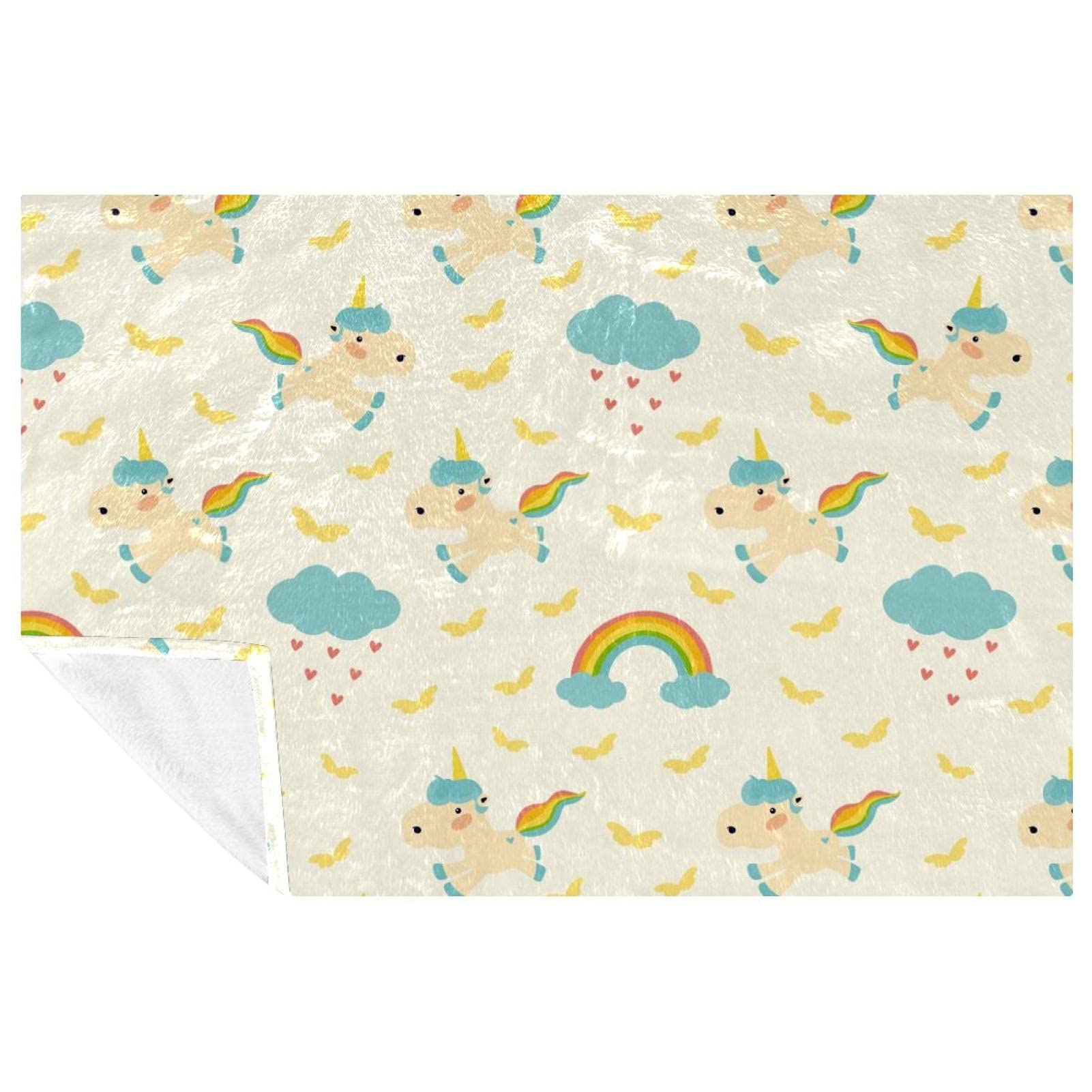 Plaid enfant licorne jaune clair le cadeau d'anniversaire idéal