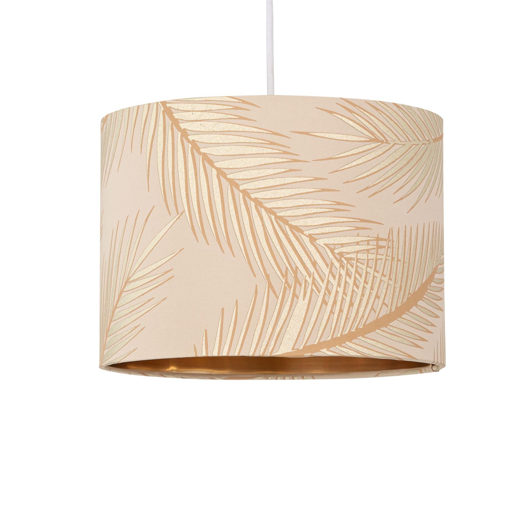 Firstchoicelighting Gold Champagne With Embossed Leaf Detail 25Cm Ceiling Pendant Lightshade Or Table Lamp Shade
