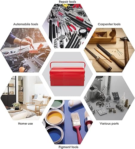 Miniatura 7 de TCE ANTBC-128U-1 Torin - Caja de herramientas de metal de 18 pulgadas, gabinete de herramientas portátil de acero con 5 bandejas de herramientas