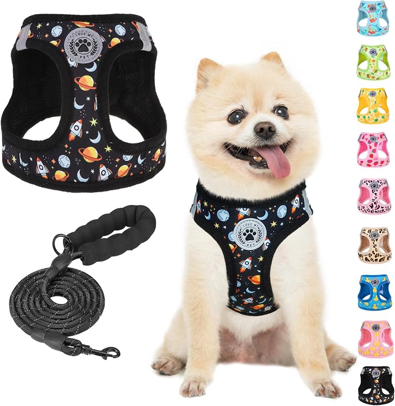 Peitoral Vest para Cães Pequenos BEAUTYZOO com Guia e Faixas Refletivas, XS