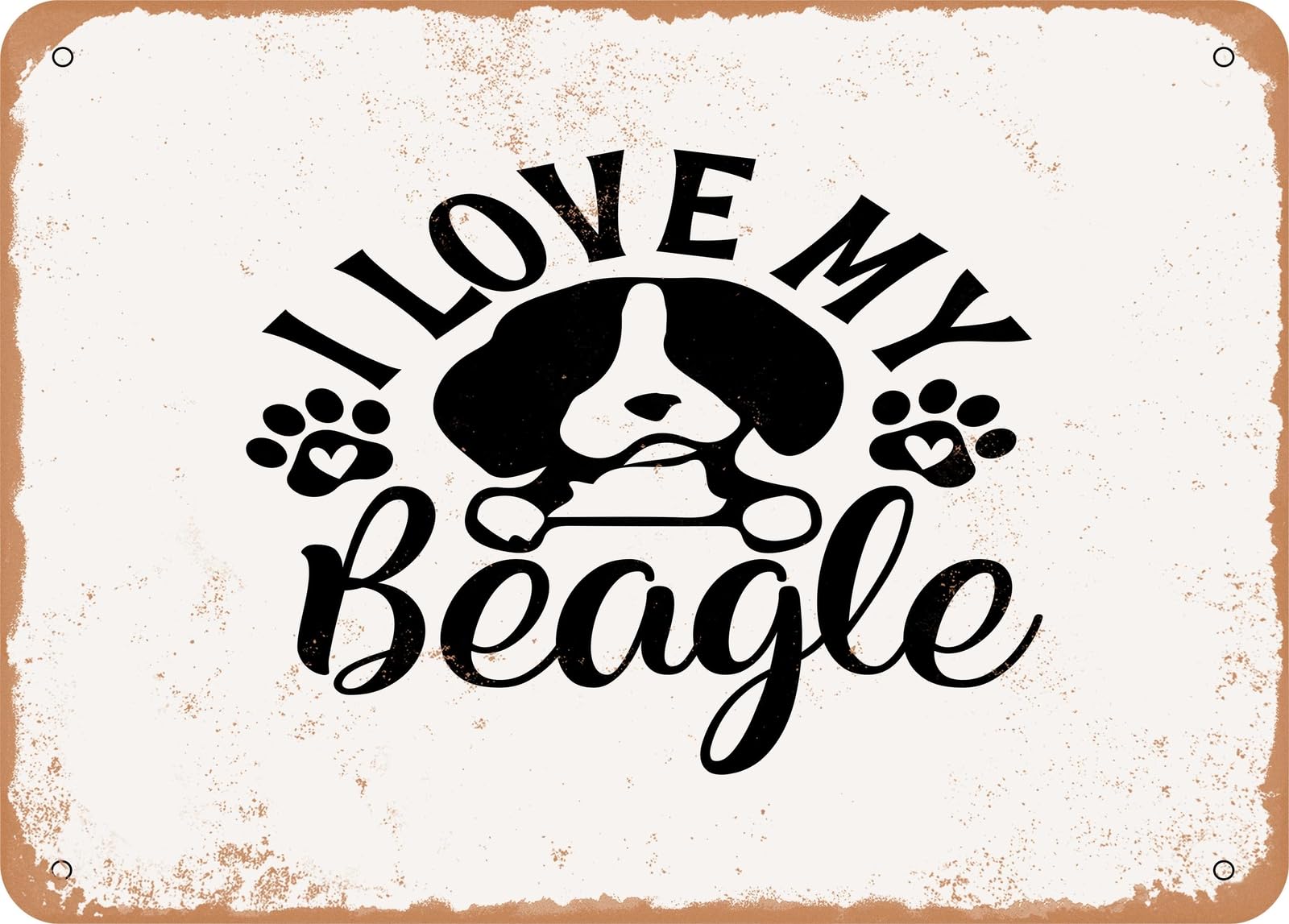 Metal Sign - I Love My Beagle - Vintage Look Sign home decor