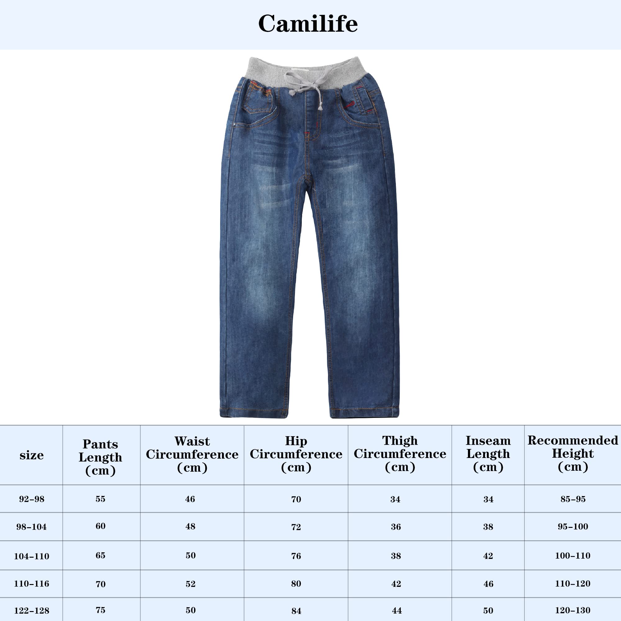 Bebè Bambine Bambini Ragazzi Ragazze Pantaloni di Cotone Denim Jeans vestibilità Regolare con Elastico in Vita in Maglia con Coulisse Taglia 92-128