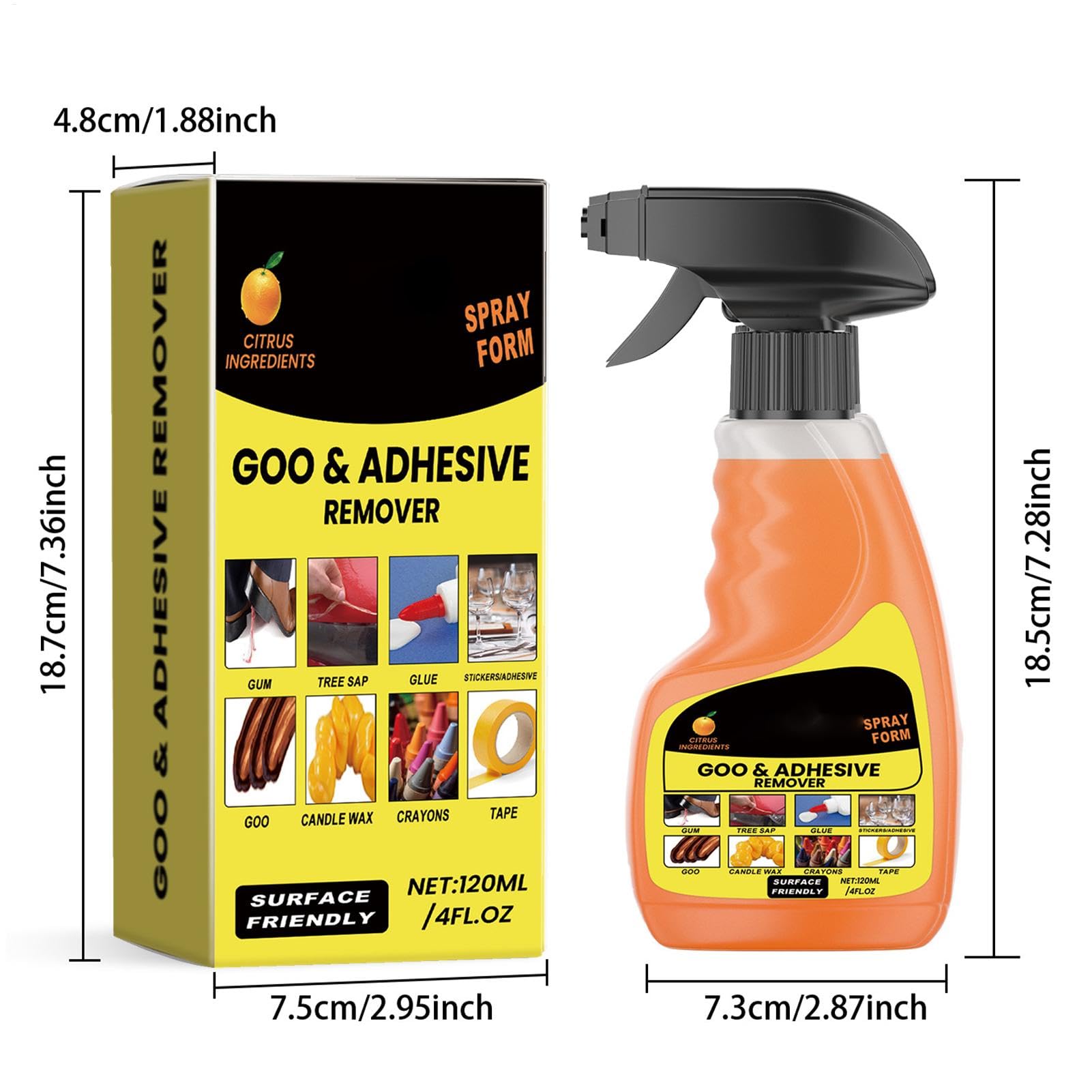 Środek do usuwania kleju do samochodów | płynny środek do usuwania kleju | 120 ml, bezpieczny wielofunkcyjny środek do usuwania kleju do wnętrza samochodu, usuwa naklejki, etykiety, abz