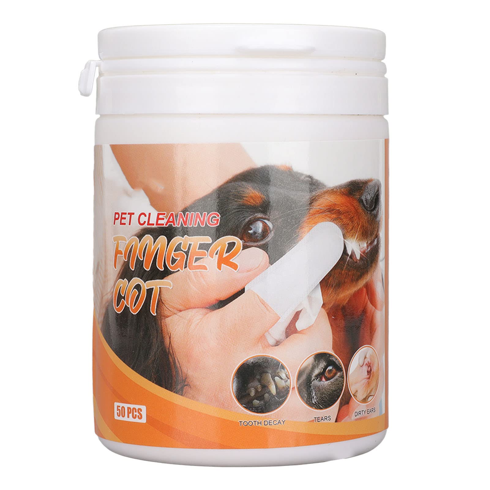 50pcs Care Wipes for Dogs Cats Teeth Finger Wipes Breath Reduce Tartar Gentle Irritation Puppy Toothb Wipes Pet Oral Sing Care Dog Teeth Finger Wipes Cat Ear Er Vet Approved