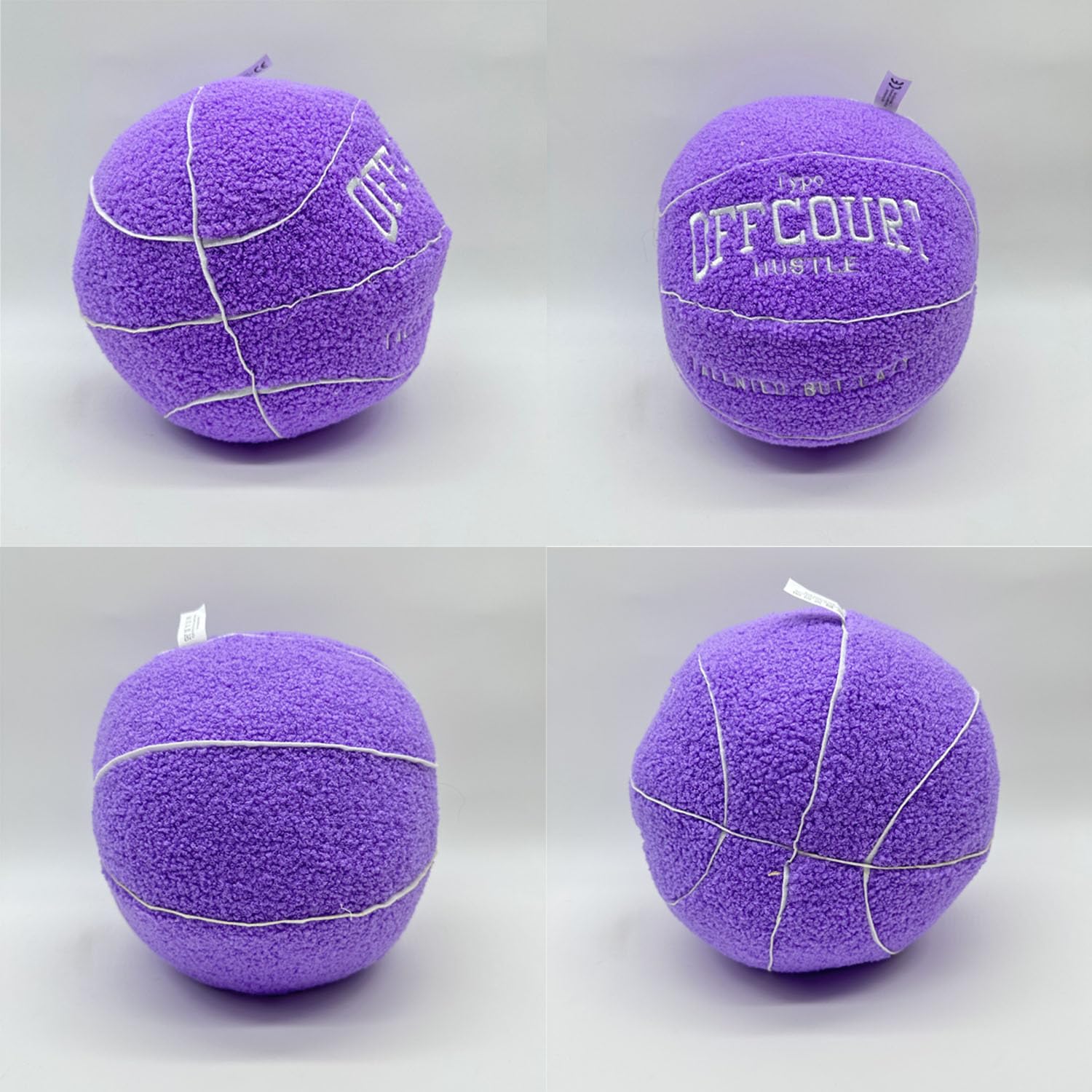 Offcourt Basketball Pillow, 25cm/9.5in Cuscino Basket Offcourt, Fluffy Soccerball Basketball Football Shaped Cuscino di Peluche, Sport Cuscini di Lancio, per Decorazione Camera