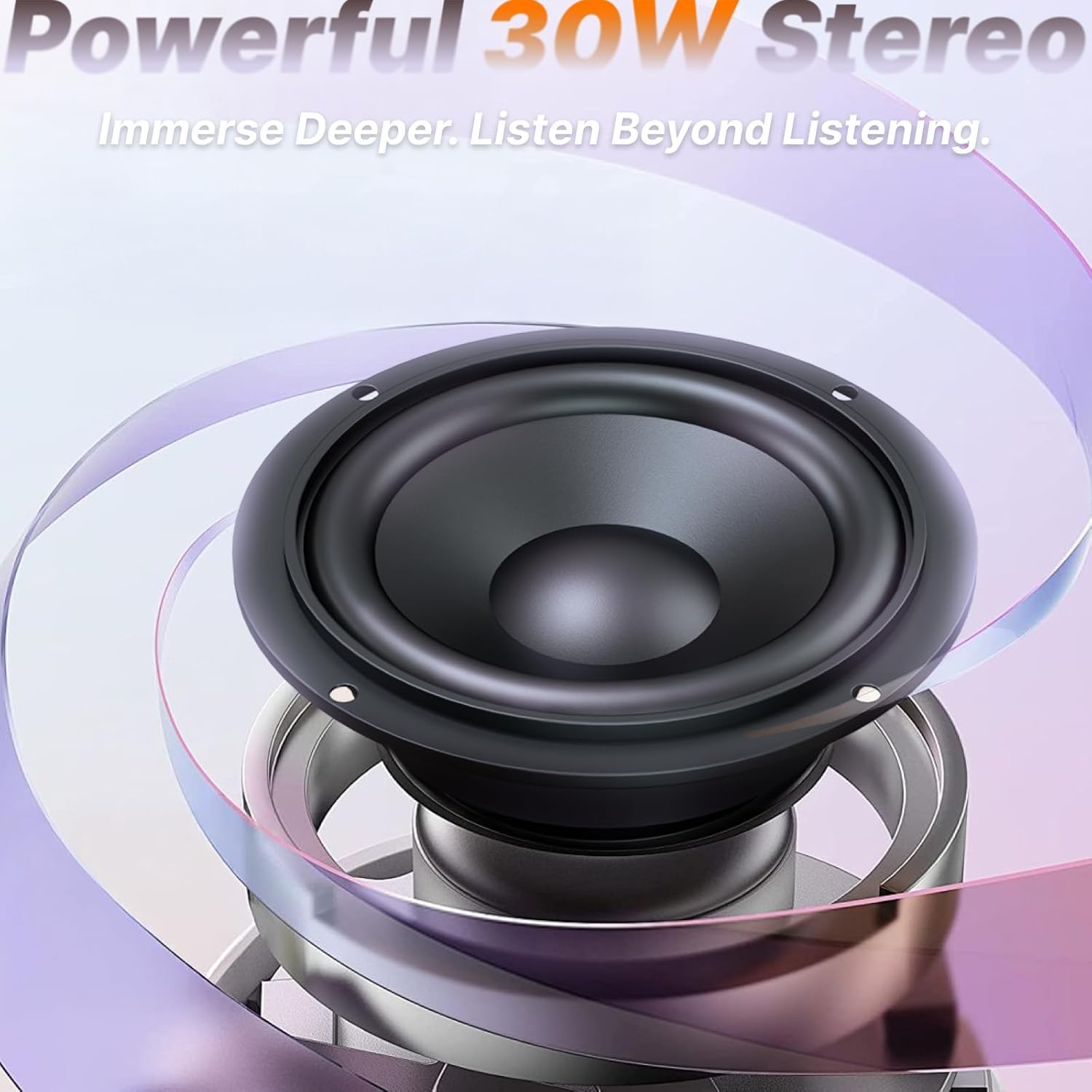 30W Wireless Bluetooth Speaker with 360° Stereo Deep Bass, IPX5 Waterproof Outdoor Bluetooth Speaker, 14H Playtime, TWS Pairing for Home, Pool, Beach, Camping (Red) - Image 5