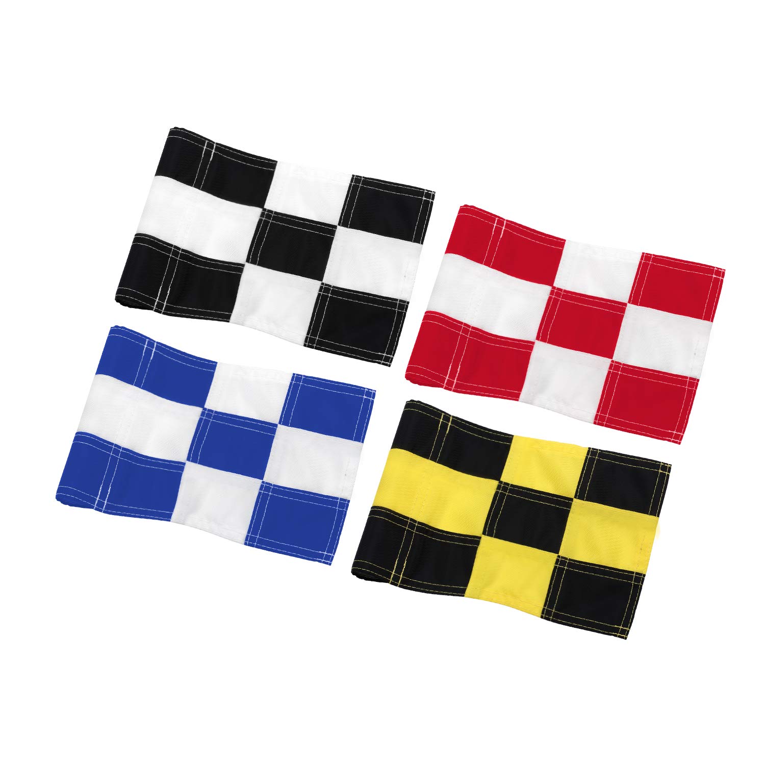 KINGTOP Checkered Golf Flag with Tube Inserted, All 8" L x 6" H, Putting Green Flags for Yard, 420D 