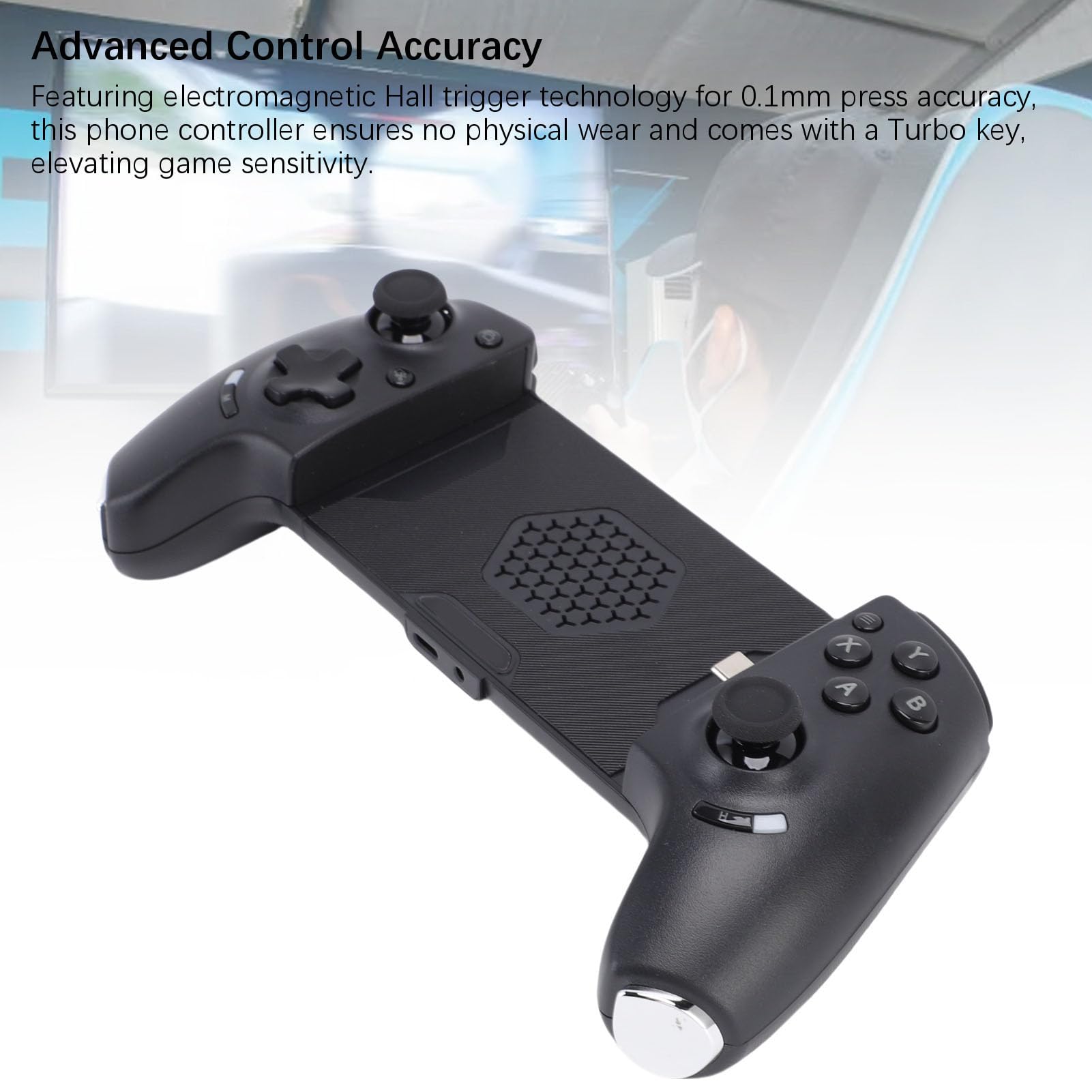 Erchineko Mando para Juegos Móviles, Mando Bluetooth, para Teléfono Inalámbrico Bluetooth 5.3, USB C, con Cable, Gatillo Hall, Función, Mapeo de una Tecla, Carga Simultánea para