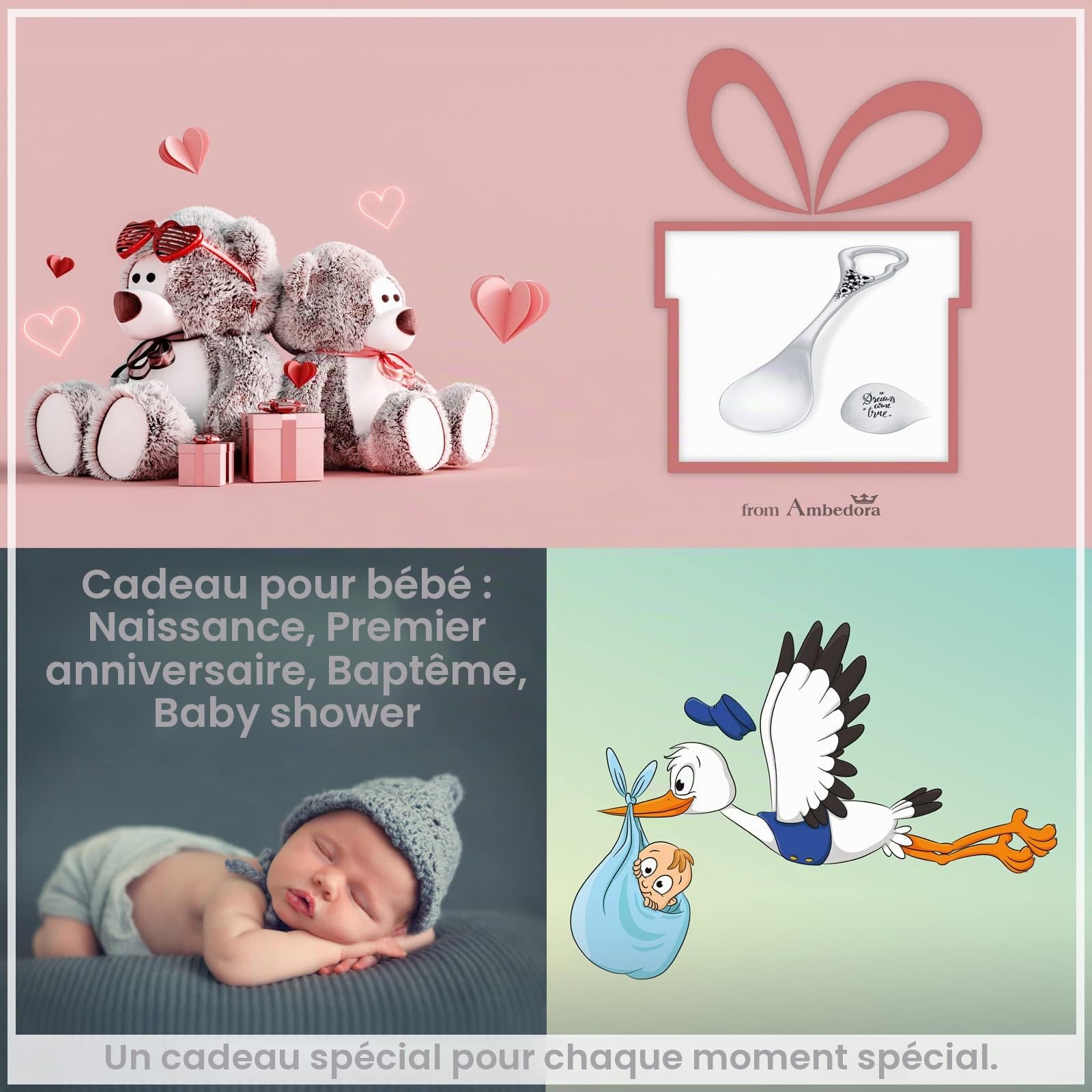 Petite Cuillère en Argent avec Gravure, Argent 925 Poli, Idée Cadeau pour Anniversaire, Anniversaire de Mariage ou Baptême