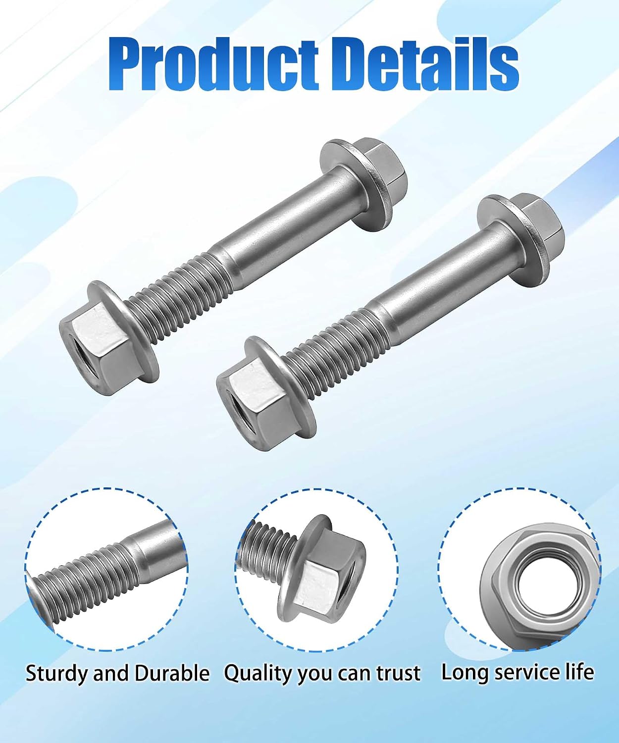 2 Pcs Front Lower Shock Mount Bolts Kit Fits for Toyota Sequoia 2001-2007 Tundra 2000-2006 Tacoma 1995-2004