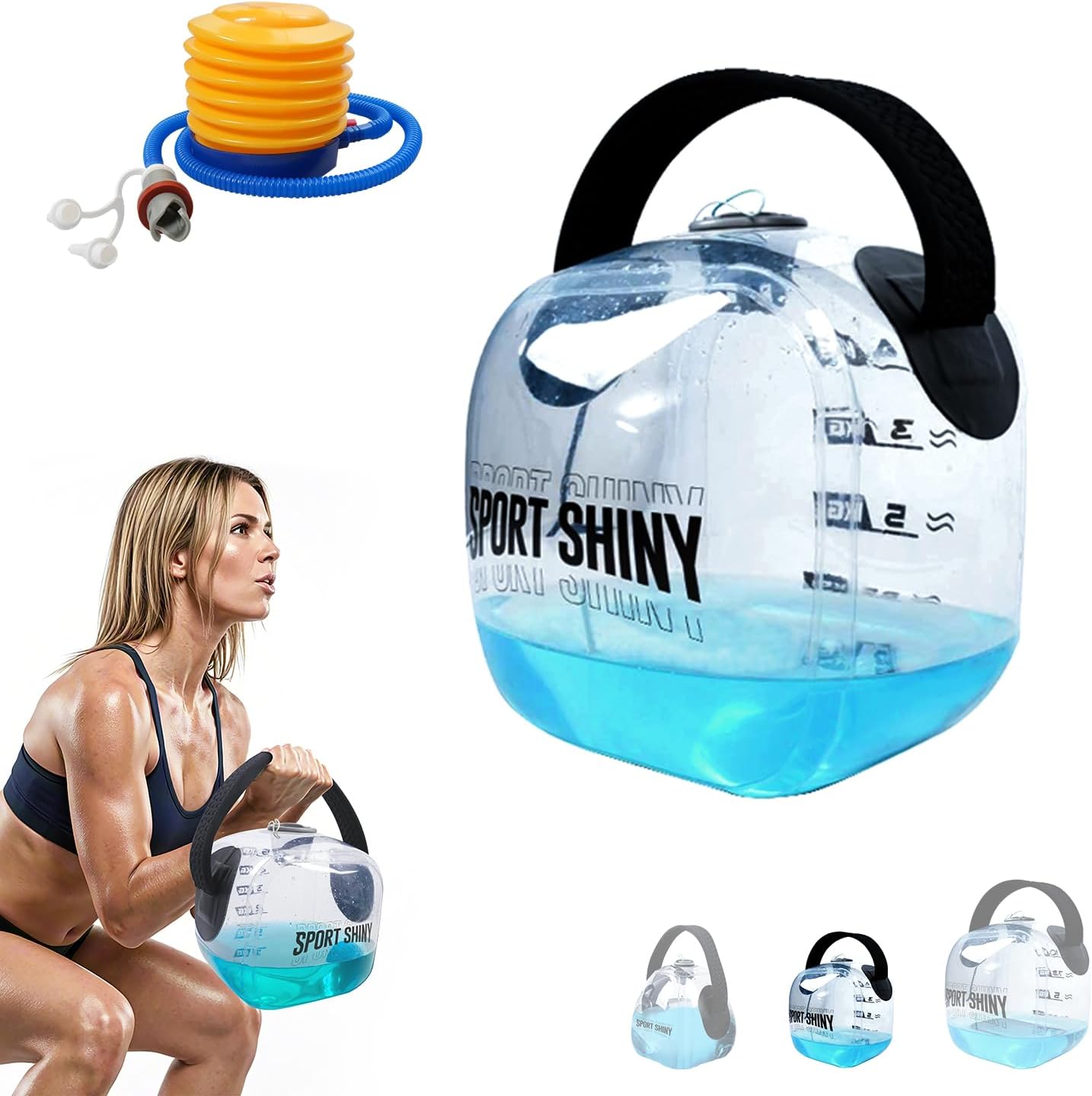 EasyGo Kettlebells, Foldable Water-Filled Kettlebell, Adjustable Kettlebell