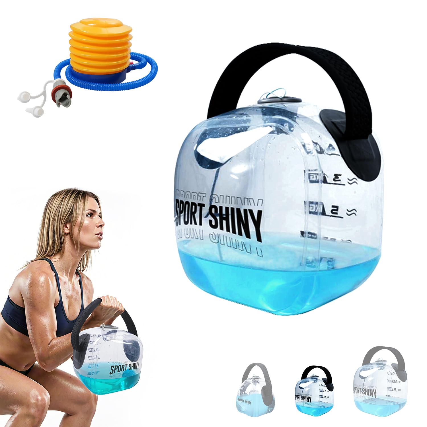 Photo 1 of ENOVI EasyGo Kettlebells, Foldable Water-Filled Kettlebell, Adjustable Kettlebell (Cube, 2-11LB)