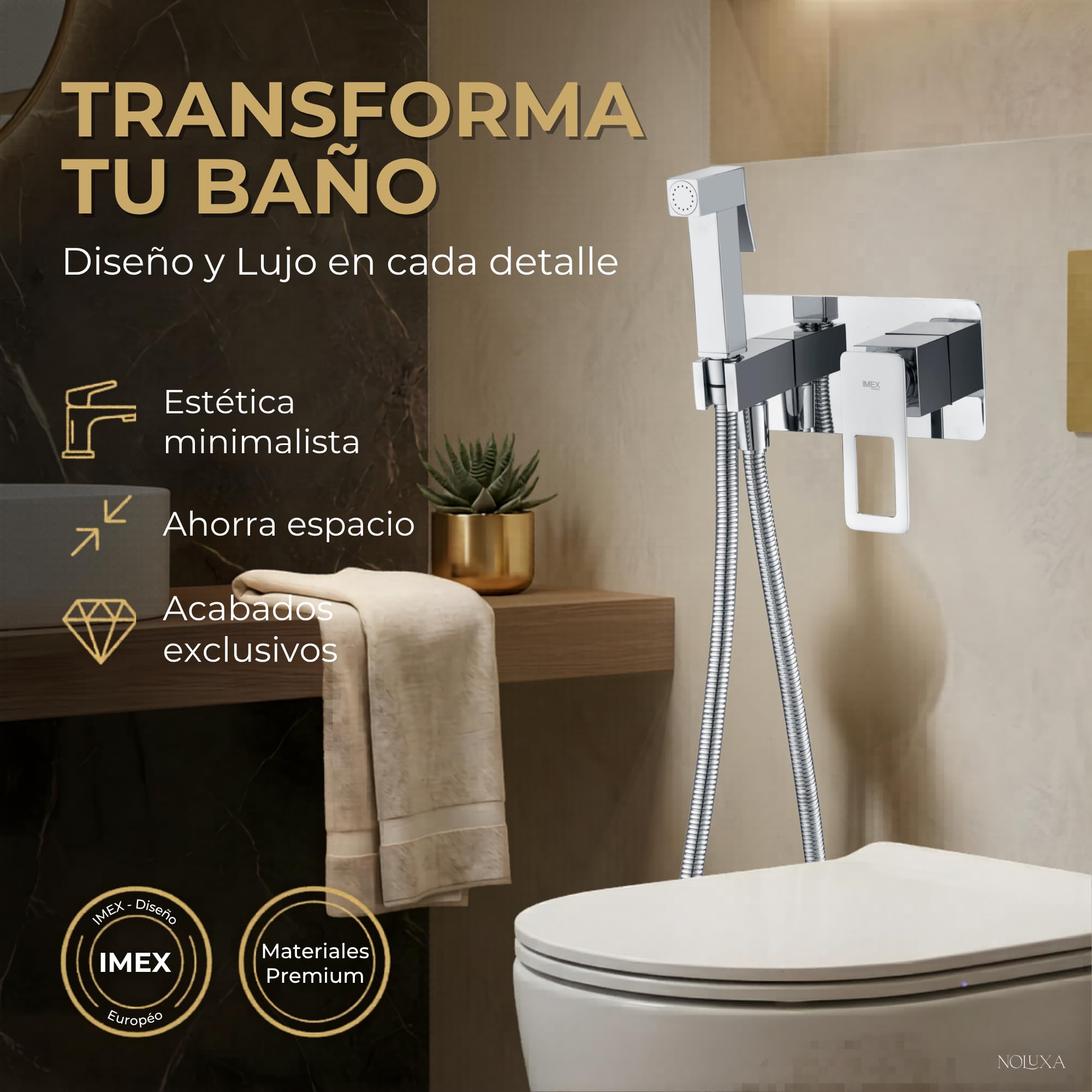 IMEX kran bidetowy, bateria bidetowa, bateria bidetowa, bateria bidetowa z mieszaczem ciepłej i zimnej wody, bateria Bidet, łatwa instalacja, seria szwedzka, kolor chrom